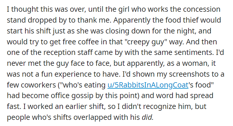 I had an office food thief. So I bought a nanny cam.