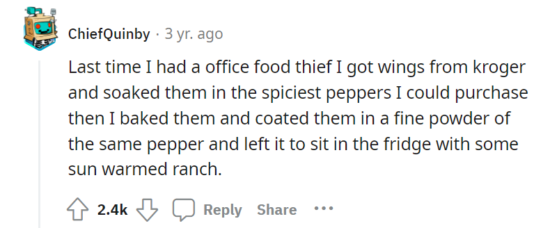I had an office food thief. So I bought a nanny cam.
