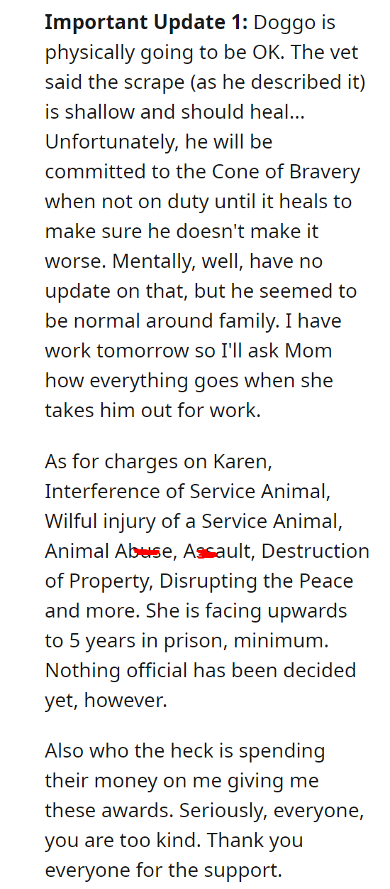 Lady Mistakes my Parents as Employees, and Stomps on Mom's Service Dog's Tail.