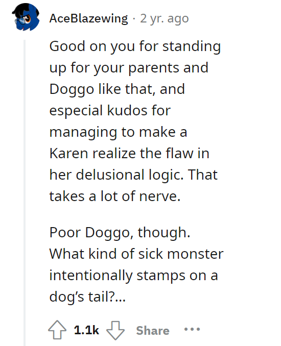 Lady Mistakes my Parents as Employees, and Stomps on Mom's Service Dog's Tail.