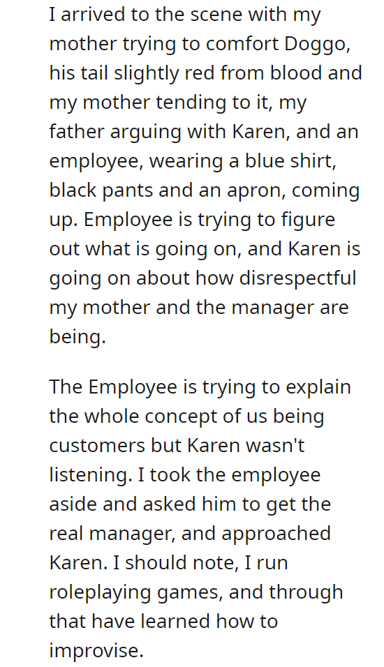 Lady Mistakes my Parents as Employees, and Stomps on Mom's Service Dog's Tail.