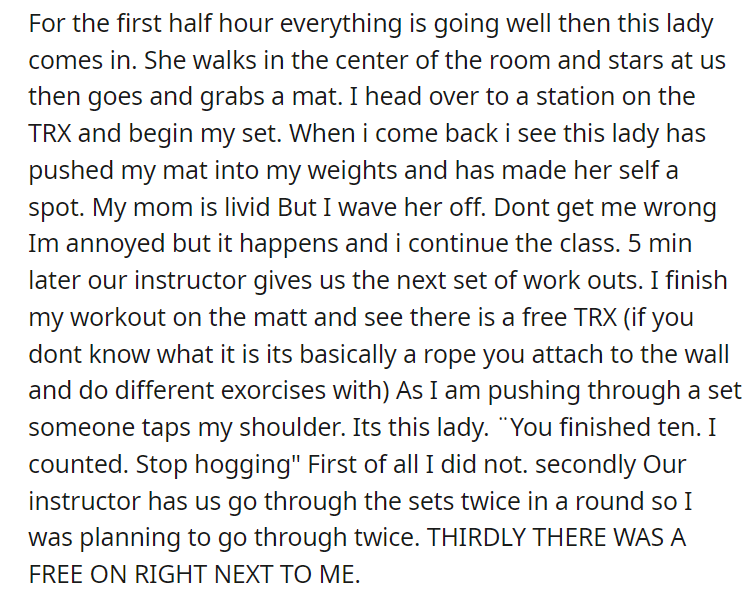 Lady lost her mind when I wouldnt clean her mat.