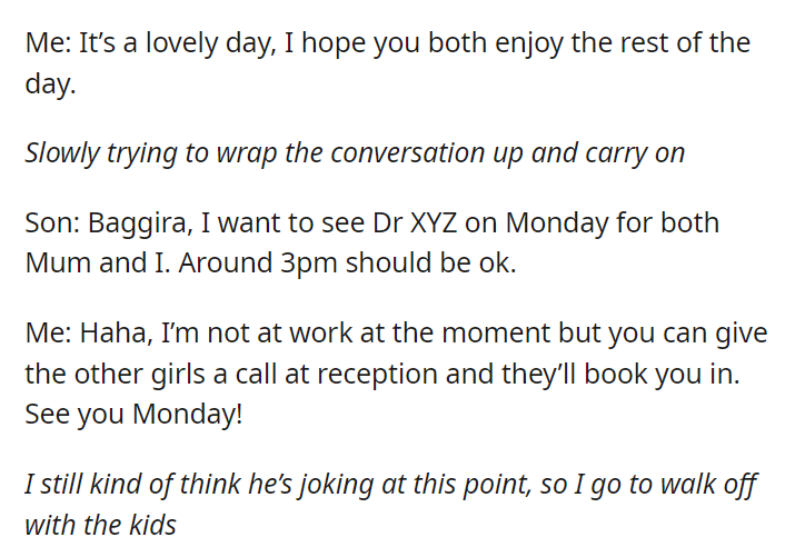 Patient wants me to book him an appointment with the Doctor - while I’m shopping in the supermarket