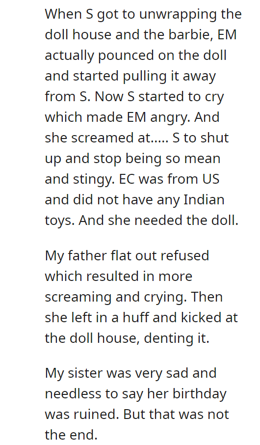 Sister's birthday ruined by Entitled birthday and her daughter 