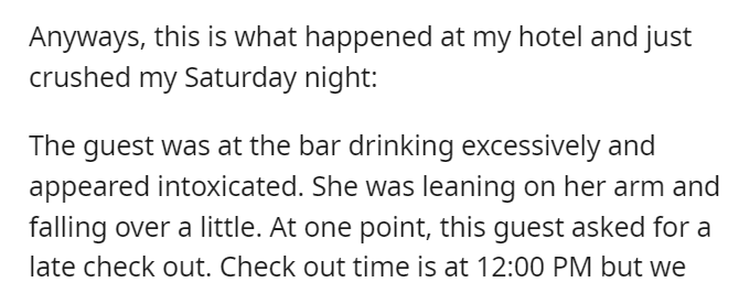Super rude guest using her employee rate