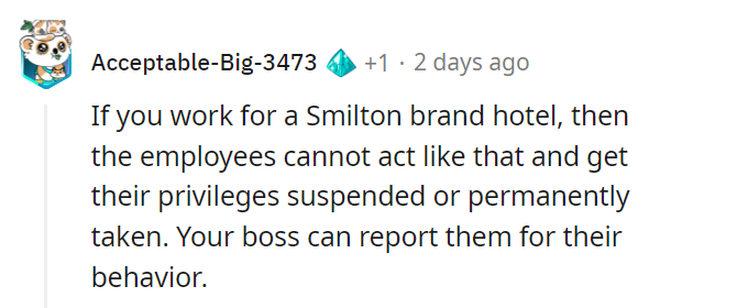 Super rude guest using her employee rate
