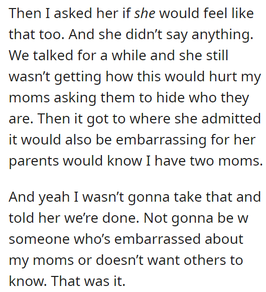 AITA for not wanting to hide that my moms are gay to my girlfriend’s parents