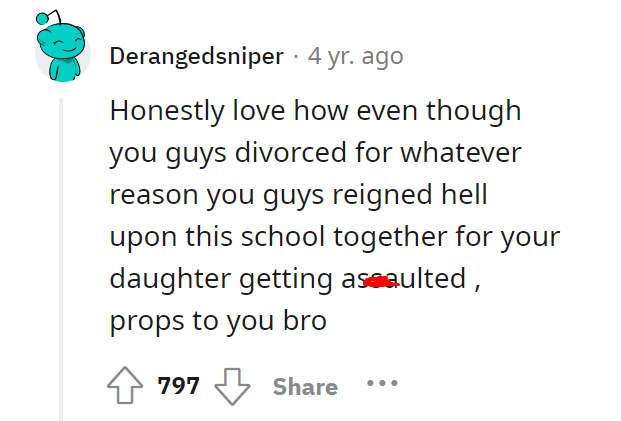 EK sexually assaults my daughter. Finds out the hard way she's been taught to take care of herself.