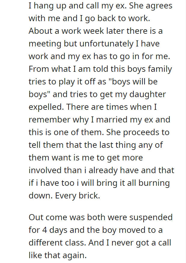 EK sexually assaults my daughter. Finds out the hard way she's been taught to take care of herself.