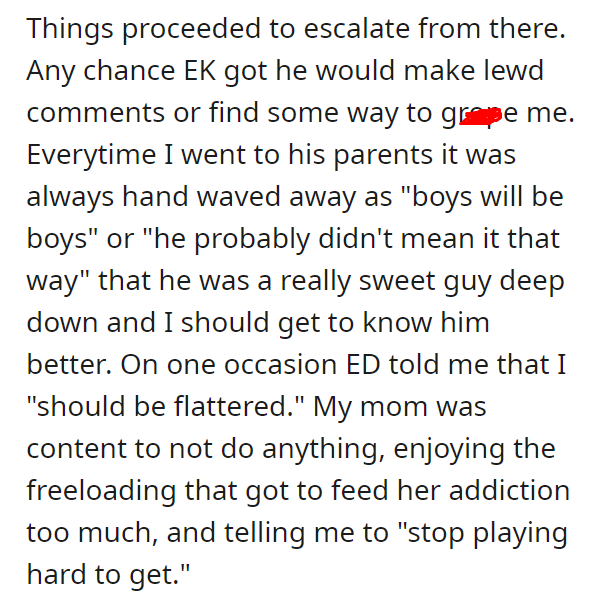 EP's try to pimp me out to an EK and try to ruin my life when I don't let them.