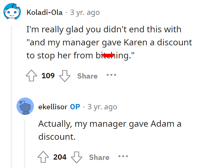 Ex employee chews out a Karen