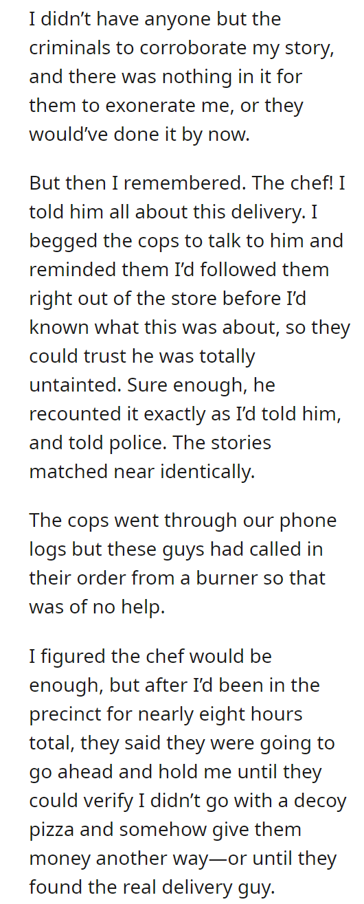 Falsely accused of working with crime syndicate because I delivered them a pizza