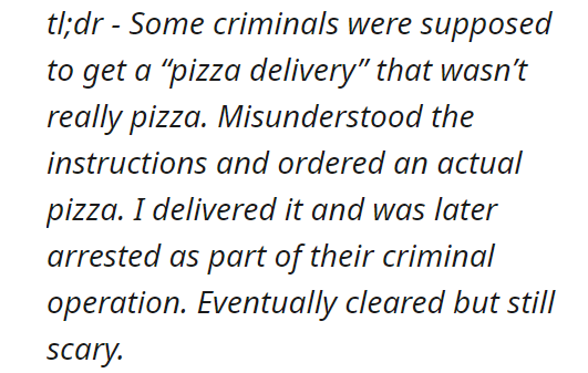 Falsely accused of working with crime syndicate because I delivered them a pizza