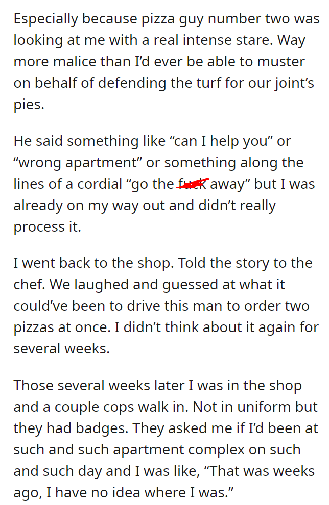 Falsely accused of working with crime syndicate because I delivered them a pizza