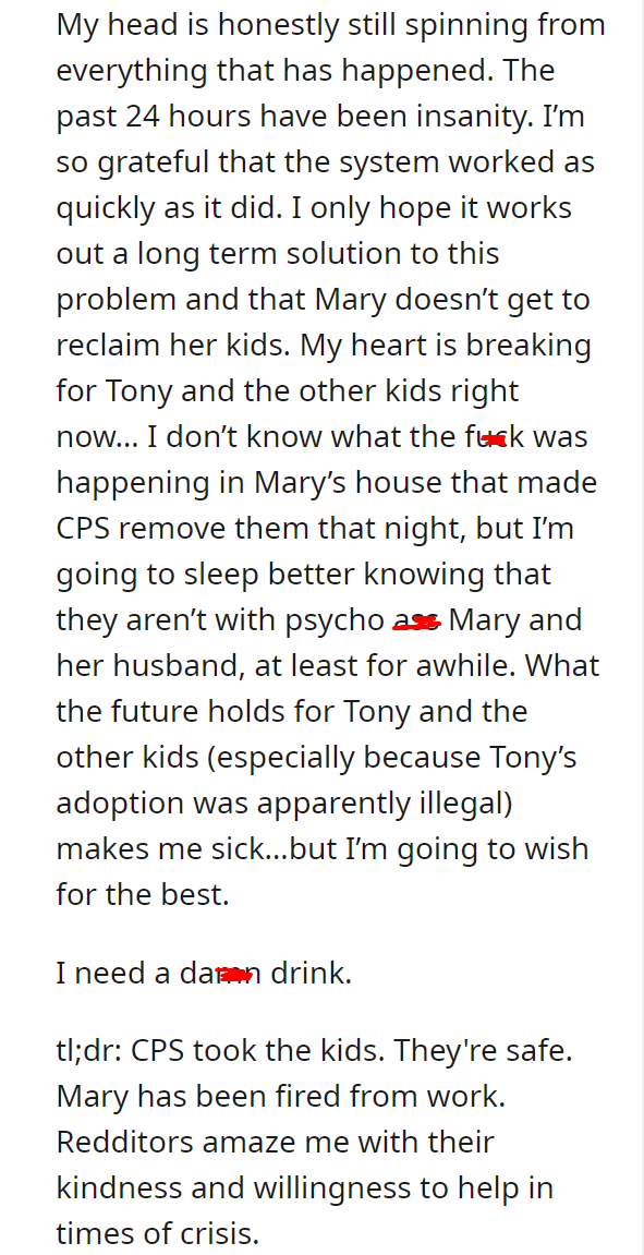 My coworker adopted a kid from the Ukraine a couple of years ago. Now she's going around work asking us to adopt him