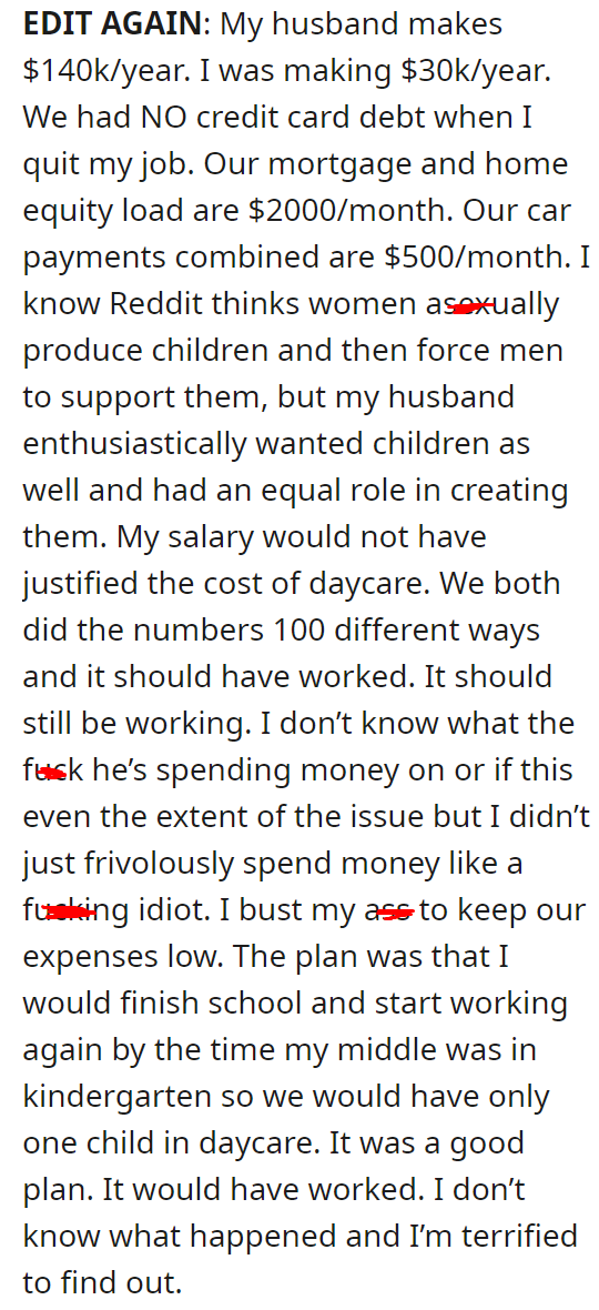 My husband has been lying to me about our finances and we are fucked