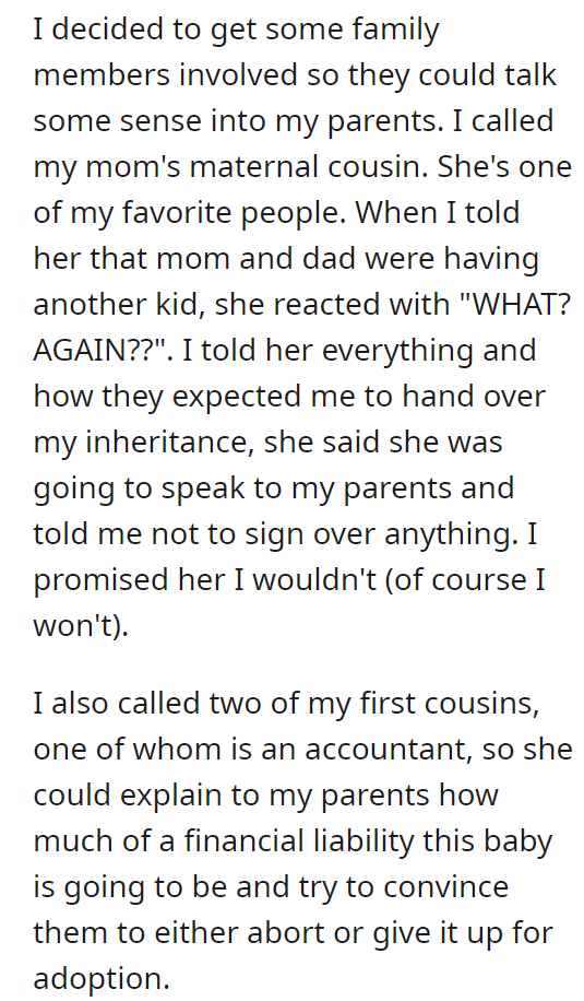 [UPDATE] "We're having a sixth kid we can't afford, so we expect you to give us your college fund."