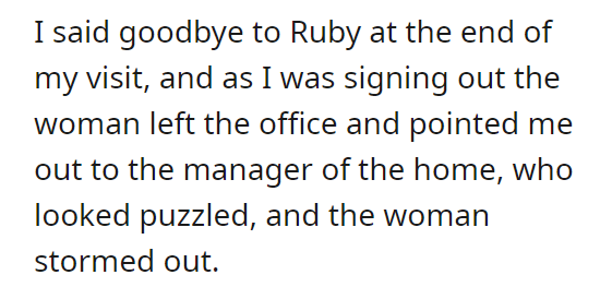 Woman wants me fired from somewhere I don't work, without actually speaking to me.
