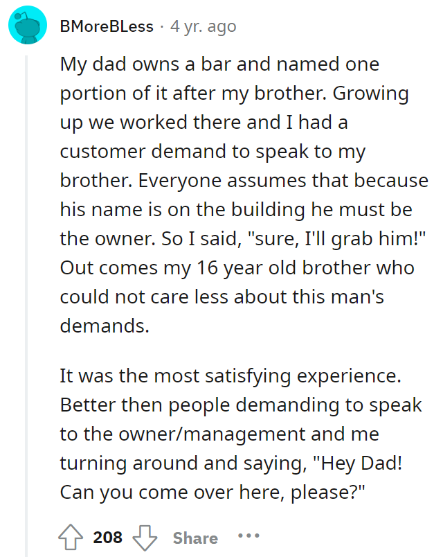 You don't know owner. You just insulted her niece.