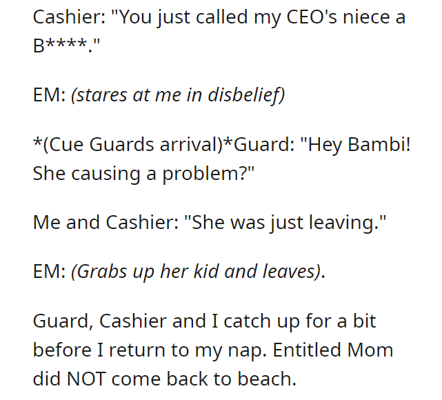 You don't know owner. You just insulted her niece.