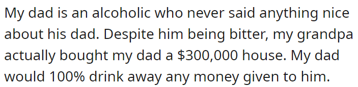 money-given-to-him
