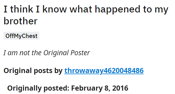 what-happened-to-my-brother