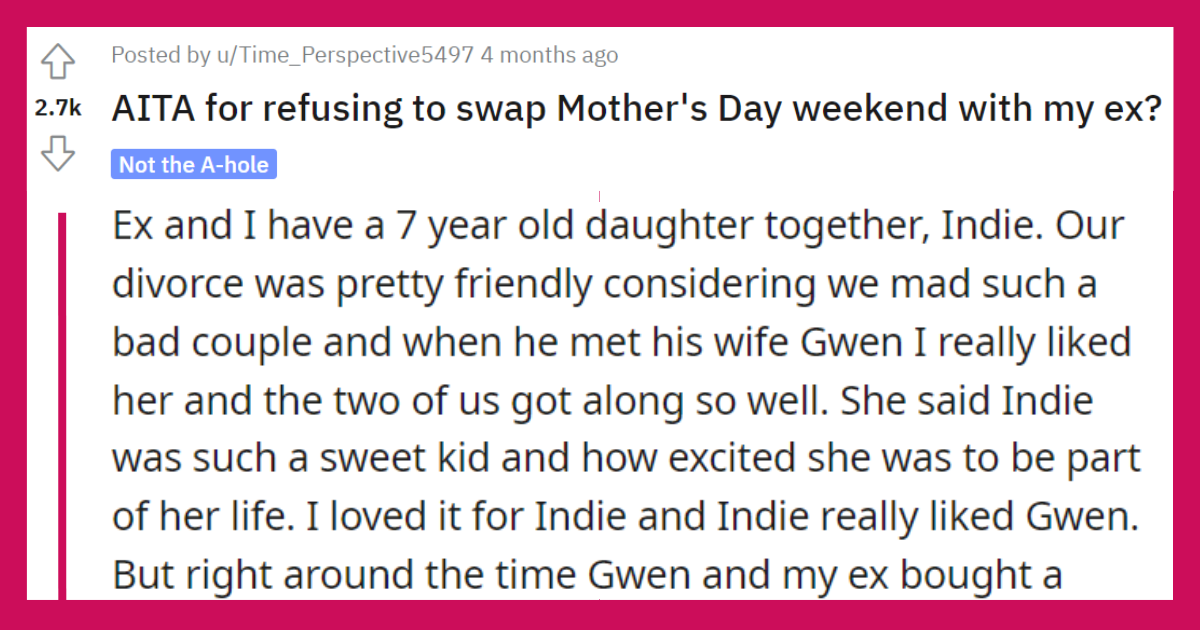 refusing-to-swap-mother's-day-weekend